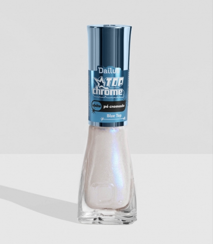Esmalte Dailus Top Coat Chrome Blue Top 8ml po cromado