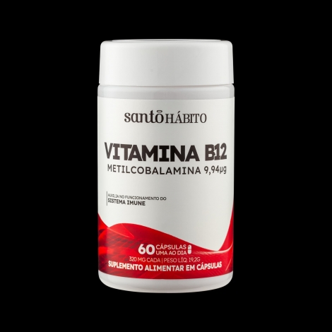 Suplemento Alimentar Vitamina B12 com 60 cápsulas Santo Hábito