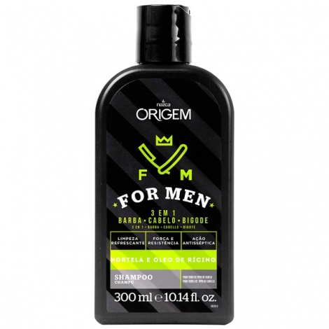 SHAMPOO NAZCA ORIGEM 3 EM 1 BARBA CABELO E BIGODE FOR MEN 300ML x 1