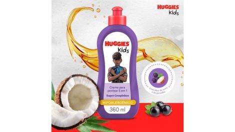 Creme Pentear Huggies 360Ml Kids Crespinhos Pantera Negra
