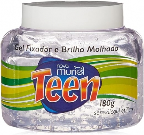 GEL FIXADOR TRANSPARENTE BRILHO MOLHADO 180 G MURIEL TEEN
