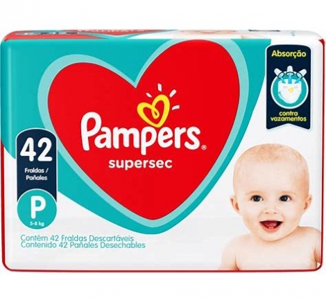Fralda Pampers Supersec Mega P 42Un