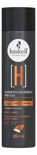HASKELL SHAMPOO PRA ELES 2 EM 1 PARA CABELO E BARBA 250ML
